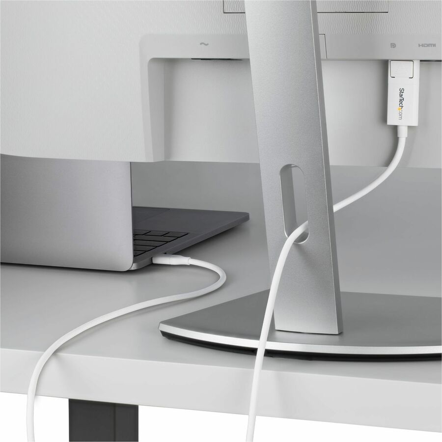 StarTech.com 6ft (2m) USB-C to DisplayPort 1.2 Cable 4K 60Hz, Reversible DP to USB-C / USB-C to DP Video Adapter Monitor Cable, HDR, White