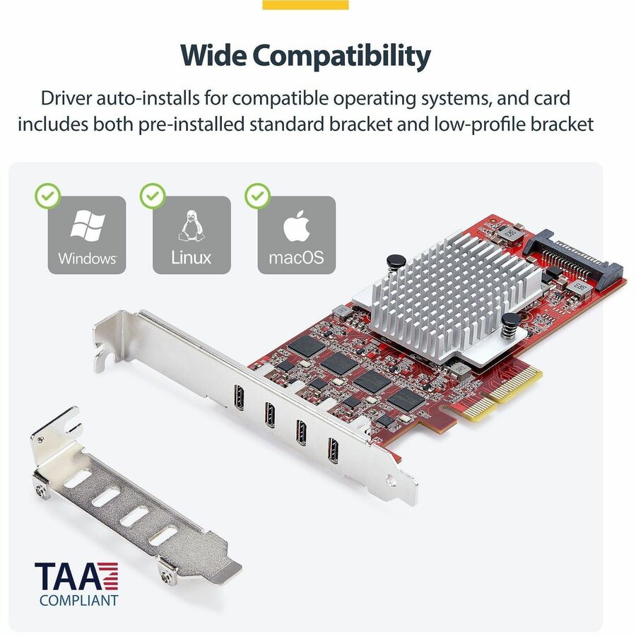 4-Port USB-C 10Gb PCIe Card