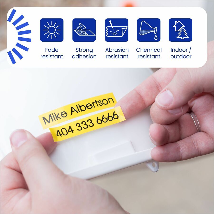 Brother Genuine P-touch TZeS135 WHT on CLR Label Tape, Strong Adhesive Lam., 12mmX8m