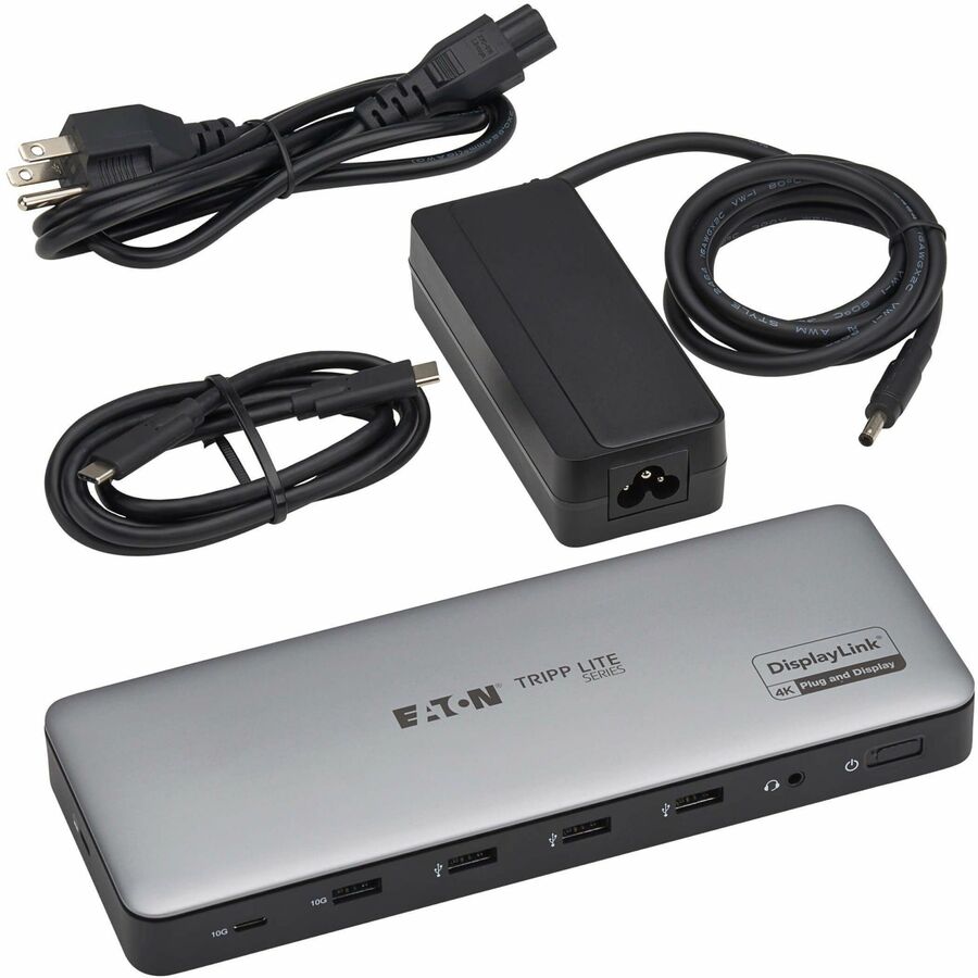 Eaton Tripp Lite Series USB-C Universal Dock, Triple Display - 4K HDMI and DisplayPort, USB 3.2 Gen 1/Gen 2 Hub, GbE, 100W PD Charging