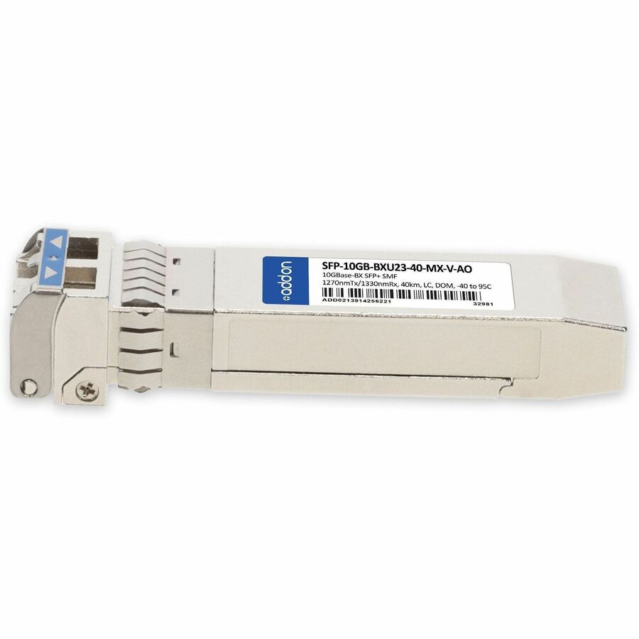 AddOn Mellanox Compatible TAA 10GBase-BX SFP+ Transceiver (SMF, 1270nmTx/1330nmRx, 40km, LC, DOM, -40 to 95C)