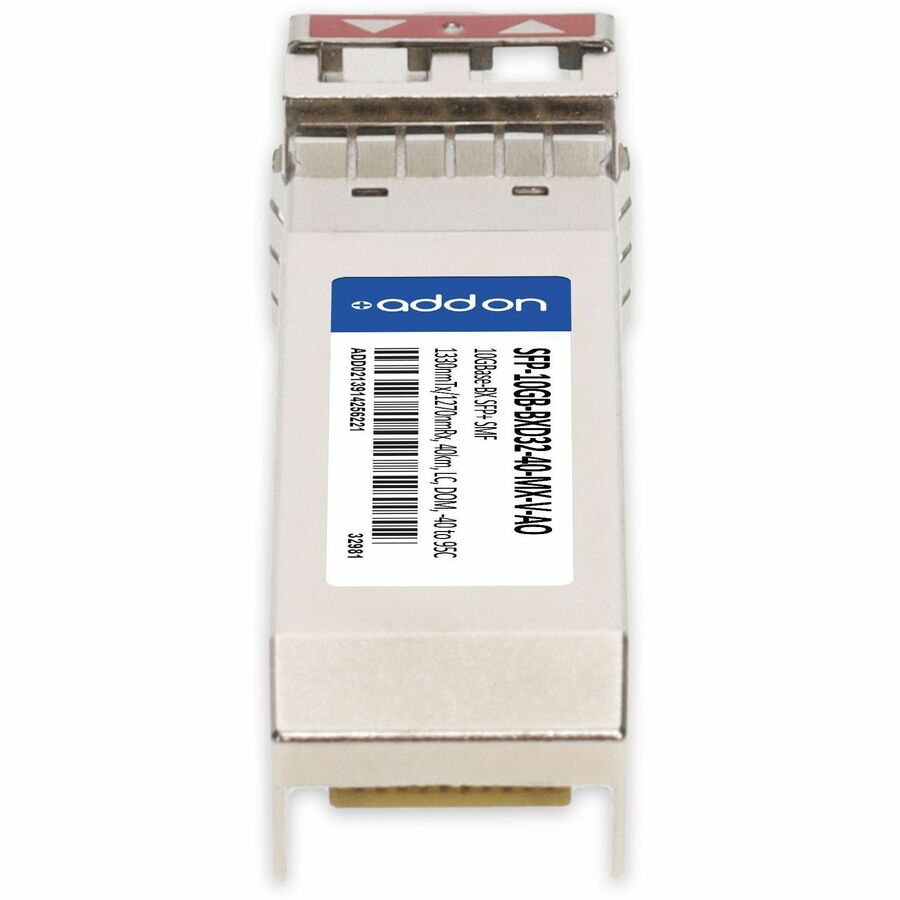 AddOn Mellanox Compatible TAA 10GBase-BX SFP+ Transceiver (SMF, 1330nmTx/1270nmRx, 40km, LC, DOM, -40 to 95C)