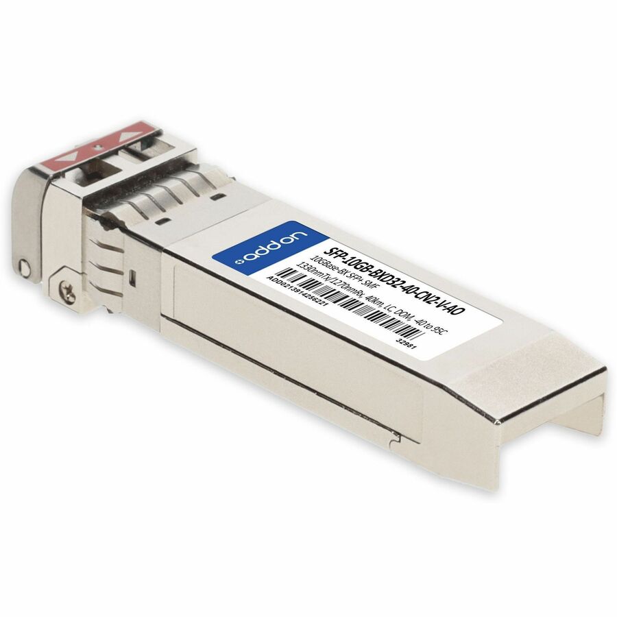 AddOn Ciena Compatible TAA 10GBase-BX SFP+ Transceiver (SMF, 1330nmTx/1270nmRx, 40km, LC, DOM, -40 to 95C)