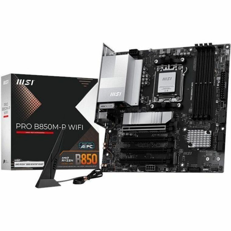 MSI B850M-P WIFI Gaming Desktop Motherboard - AMD B850 Chipset - Socket AM5 - Micro ATX