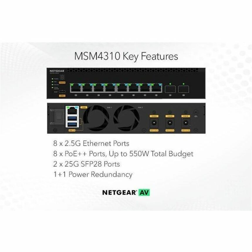 Netgear AV Line M4350-8M2V Ethernet Switch