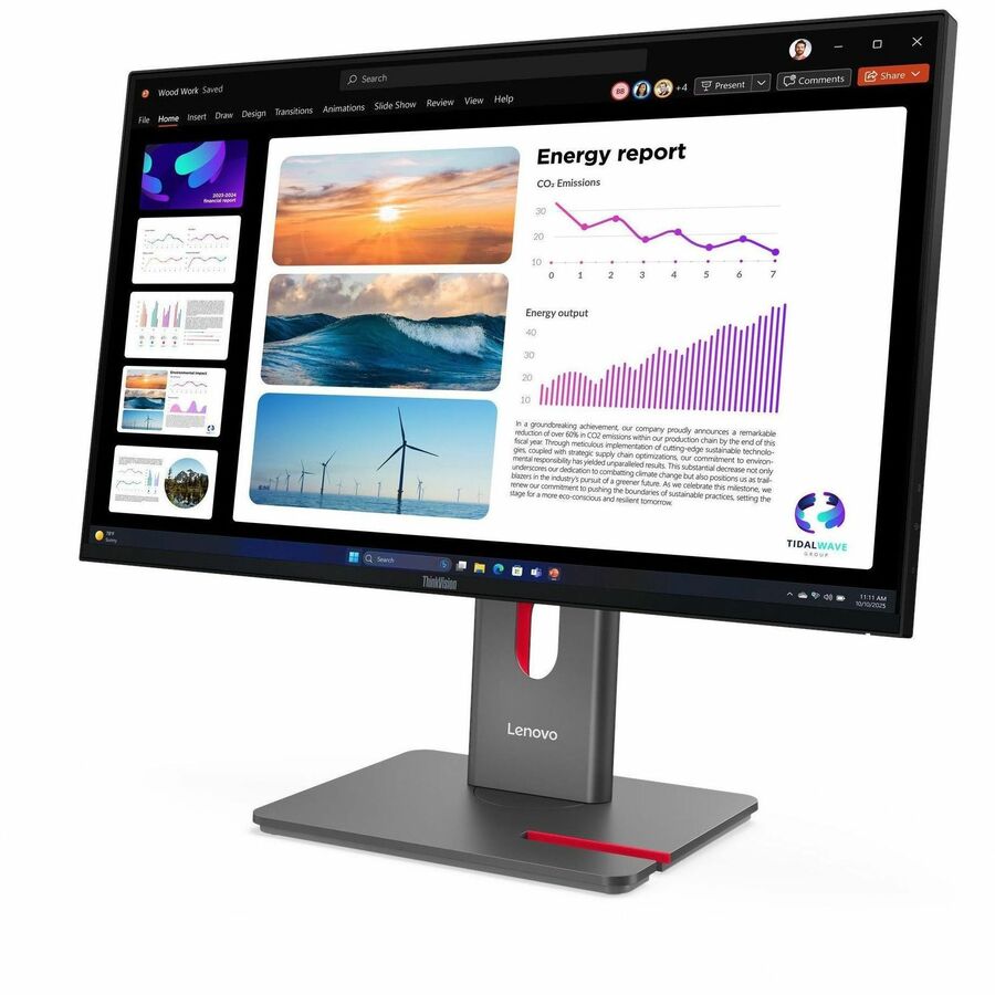Lenovo ThinkVision P24Q-40 24" Class WQHD LED Monitor - 16:9 - Raven Black