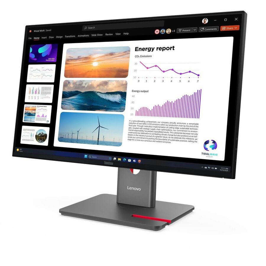 Lenovo ThinkVision P24Q-40 24" Class WQHD LED Monitor - 16:9 - Raven Black