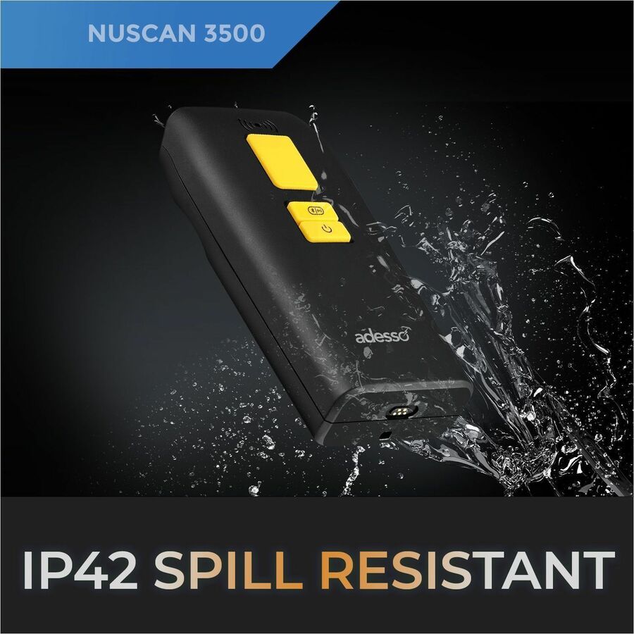 Adesso Bluetooth & 2.4Ghz Wireless Antimicrobial & Waterproof 2D Barcode Scanner