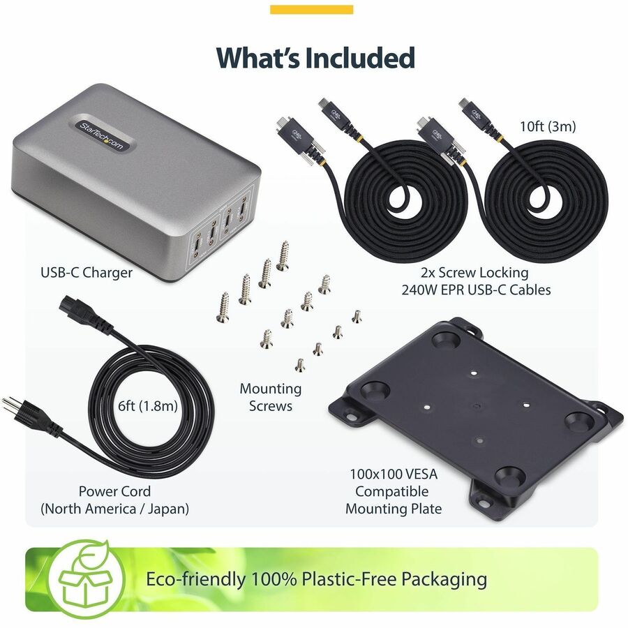 4 Port USB C Charger 240W