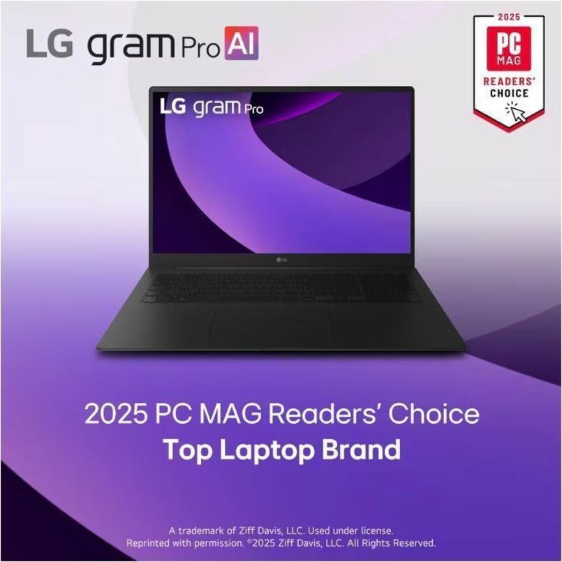 LG gram Pro 17Z90TR-E.AAB4U1 17" Notebook - WQXGA - 144 Hz - Intel Core Ultra 7 255H - Intel Evo Platform - 16 GB - 1 TB SSD - Deep Black