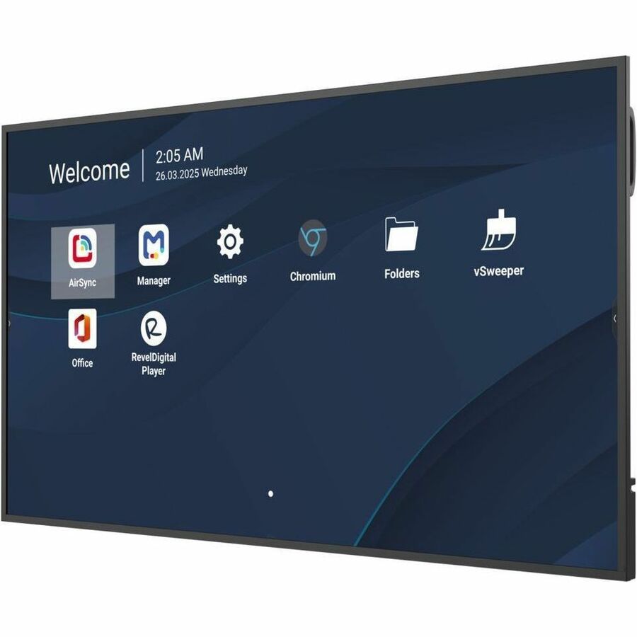 ViewSonic CDE6531 65 Inch 4K UHD Commercial Display with 500-nit Brightness, 5000:1 Contrast Ratio, OPS Slot, 8GB RAM, 32GB Storage, 16W Dual Speakers, Wifi Slot, HDMI, USB A, and USB C Inputs