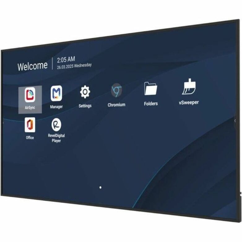 ViewSonic CDE8631 86 Inch 4K UHD Commercial Display with 500-nit Brightness, 5000:1 Contrast Ratio, OPS Slot, 8GB RAM, 32GB Storage, 16W Dual Speakers, Wifi Slot, HDMI, USB A, and USB C Inputs