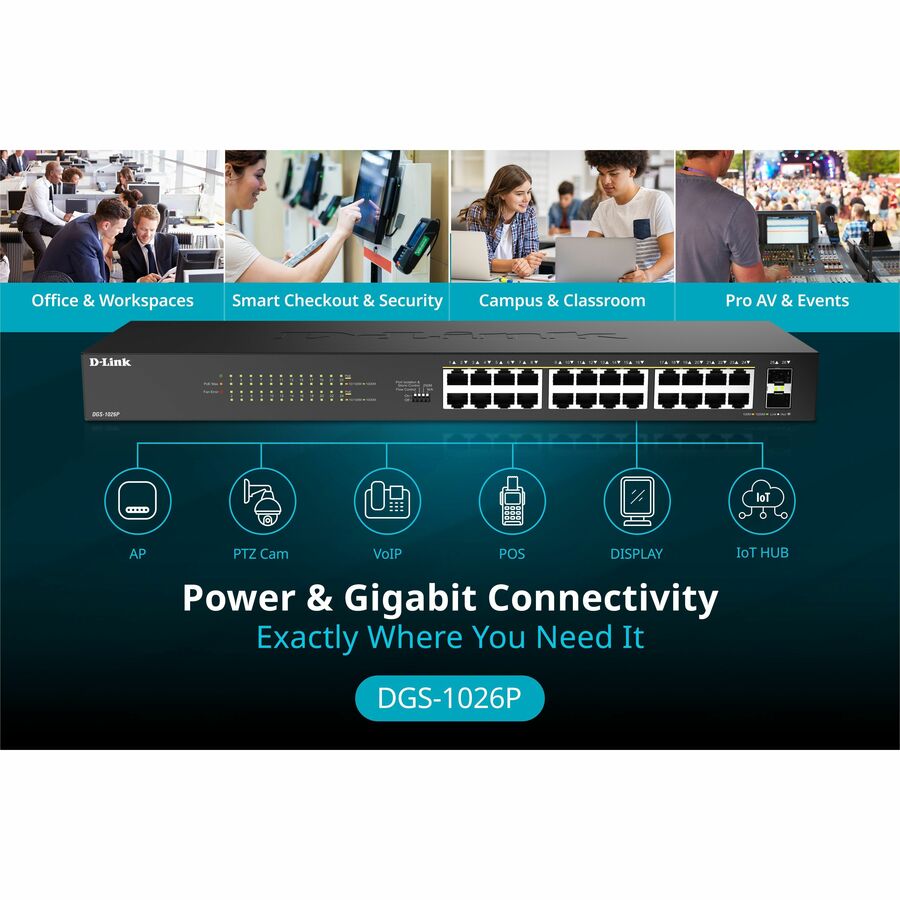 D-Link 26-Port Gigabit Unmanaged PoE Switch