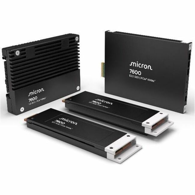 Micron 7600 MAX 12.80 TB Solid State Drive - E3.S (7.5 mm) Internal - U.2 (PCI Express NVMe 5.0 x4) - Mixed Use - TAA Compliant