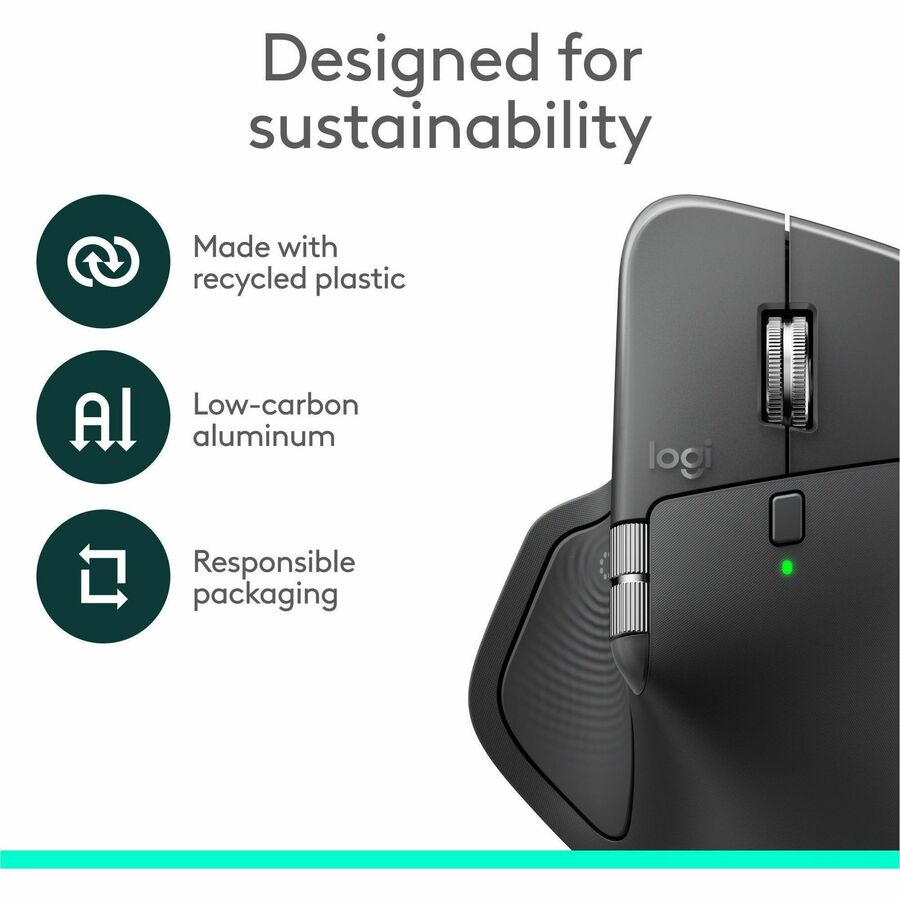 Logitech MX Master 4 for Business, Wireless Mouse with Quiet Clicks, 8K DPI, MagSpeed Scrolling, Logi Bolt Receiver, Graphite