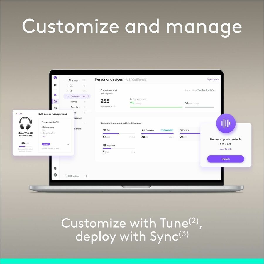 Logitech Zone Wired 2 for Business - Noise-Canceling Headset with Adaptive Hybrid ANC, Microsoft Teams Certified, USB-C with USB-A adapter, Graphite
