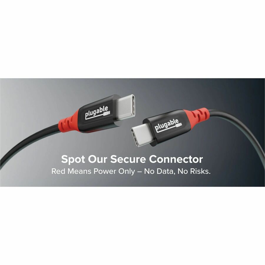 Plugable USB C to USB C Cable, Data Blocker Charge Only Cable (2m/6.6ft): 240W Safe Fast Charging