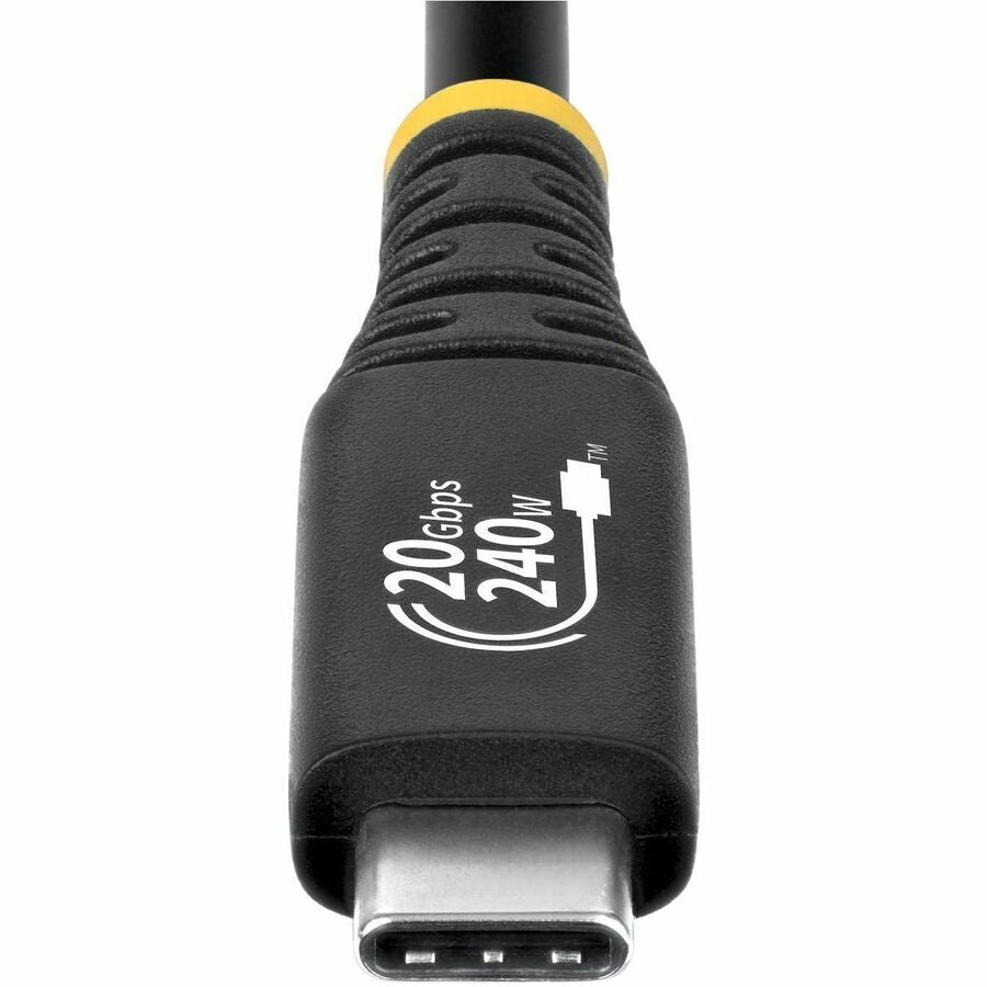 StarTech.com 2m (6.6ft) USB4 Cable, 20Gbps, USB-IF Certified USB-C Cable, 240W PD EPR, 4K 120Hz DP 1.4, TPE Jacket, Black USB-C Cord