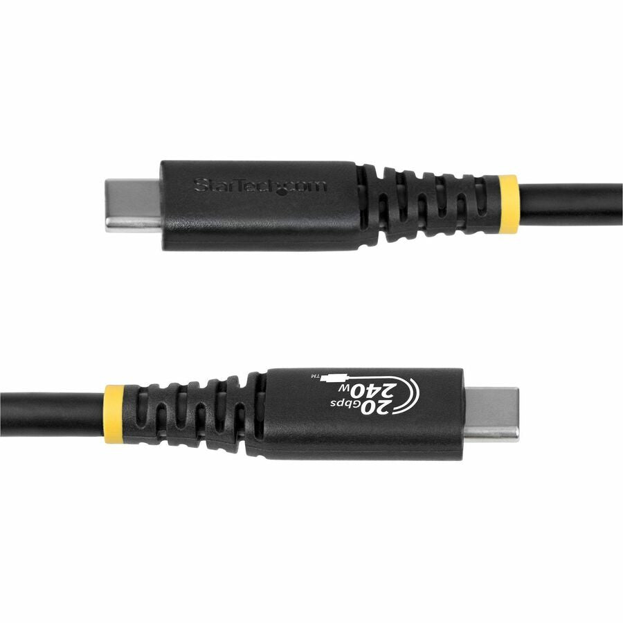 StarTech.com 2m (6.6ft) USB4 Cable, 20Gbps, USB-IF Certified USB-C Cable, 240W PD EPR, 4K 120Hz DP 1.4, TPE Jacket, Black USB-C Cord