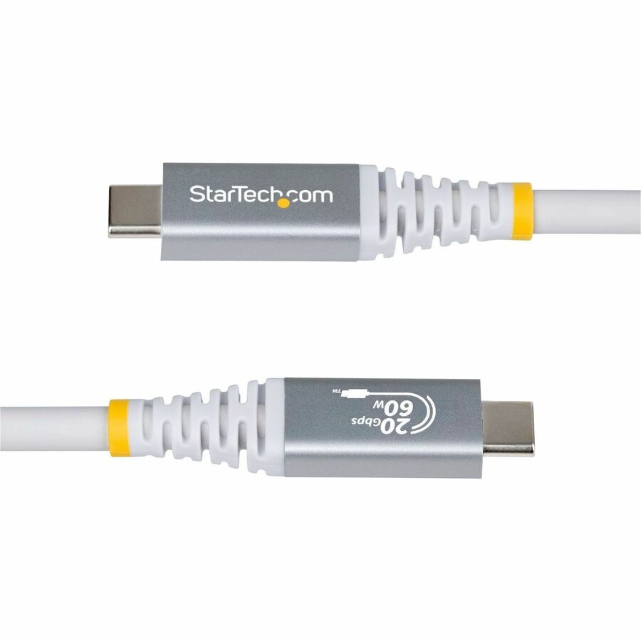 StarTech.com 3m (10ft) USB4 Cable, 20Gbps, USB-IF Certified USB-C Cable, 60W, 4K120Hz DP 1.4, TPE Jacket, White USB-C Cord