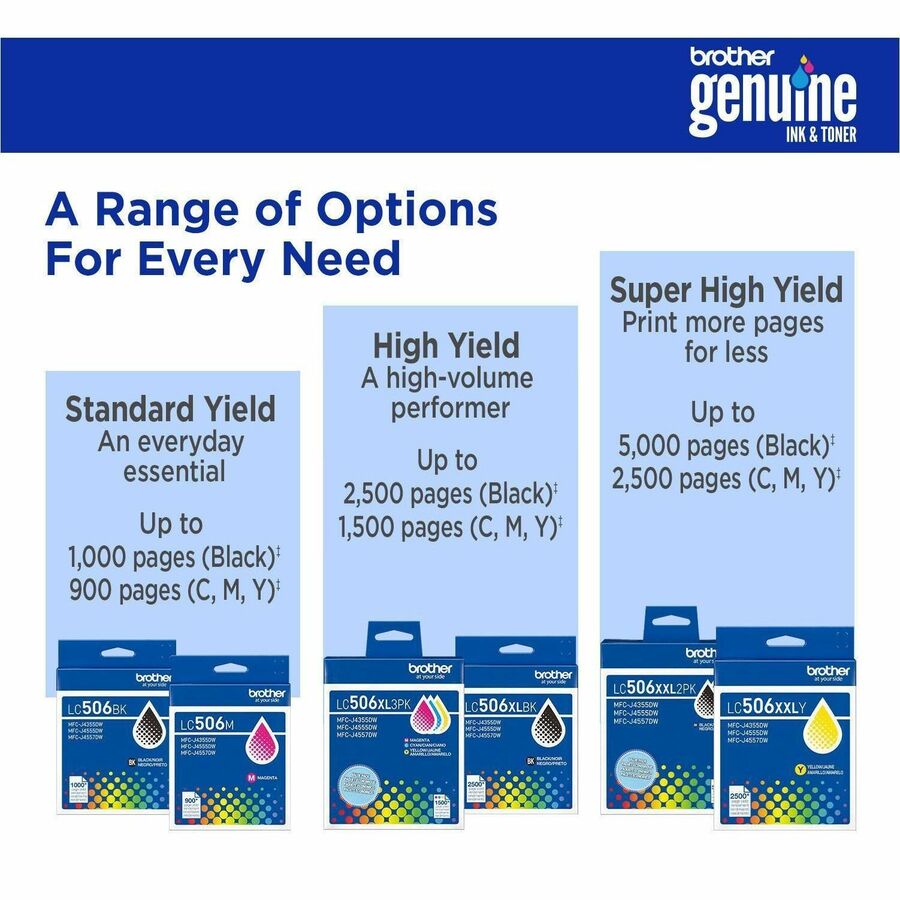 Brother LC506XXLY Original Super High Yield Inkjet Ink Cartridge - Yellow - 1 Each