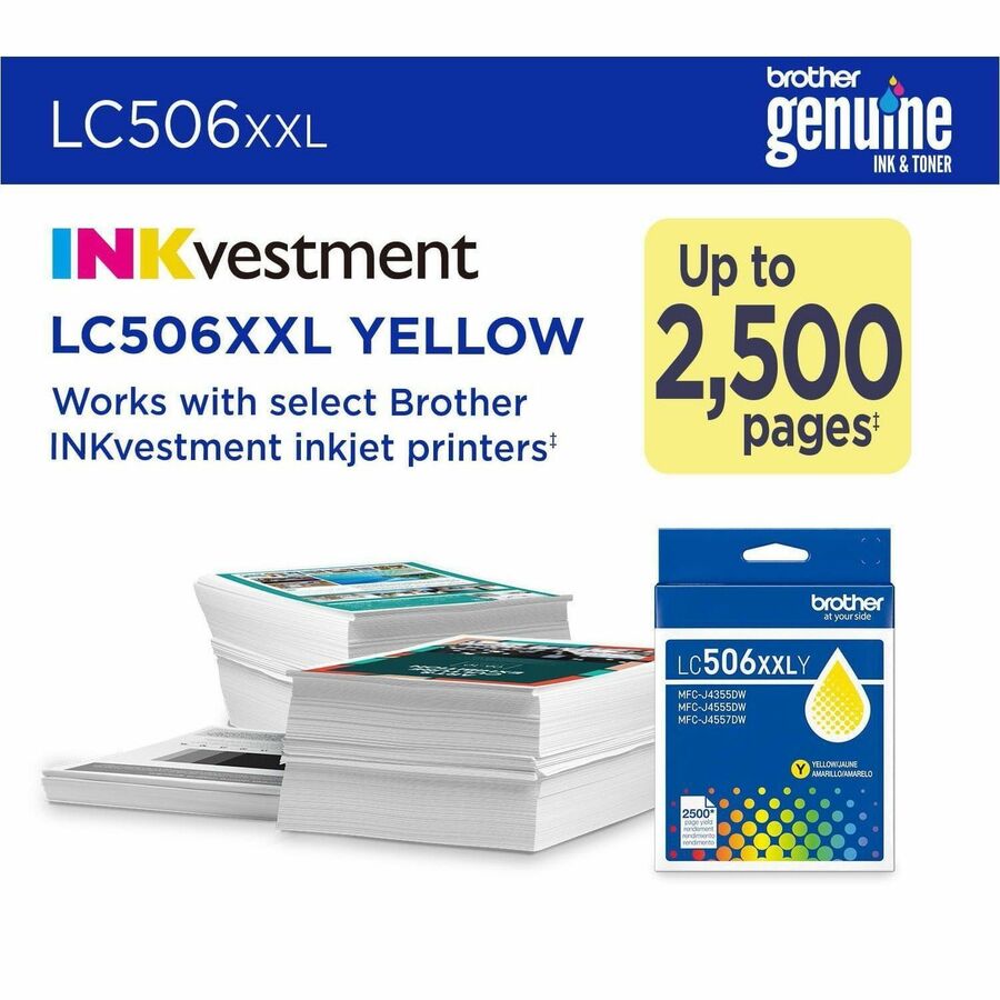 Brother LC506XXLY Original Super High Yield Inkjet Ink Cartridge - Yellow - 1 Each
