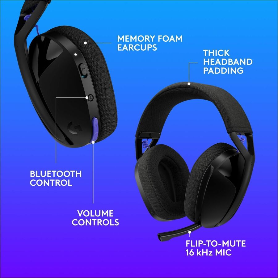 Logitech G321 LIGHTSPEED Wireless Bluetooth Gaming Headset, dynamic comfort and fit, 20+ hrs battery, PC, PS4, PS5, Nintendo Switch, Mobile - Black