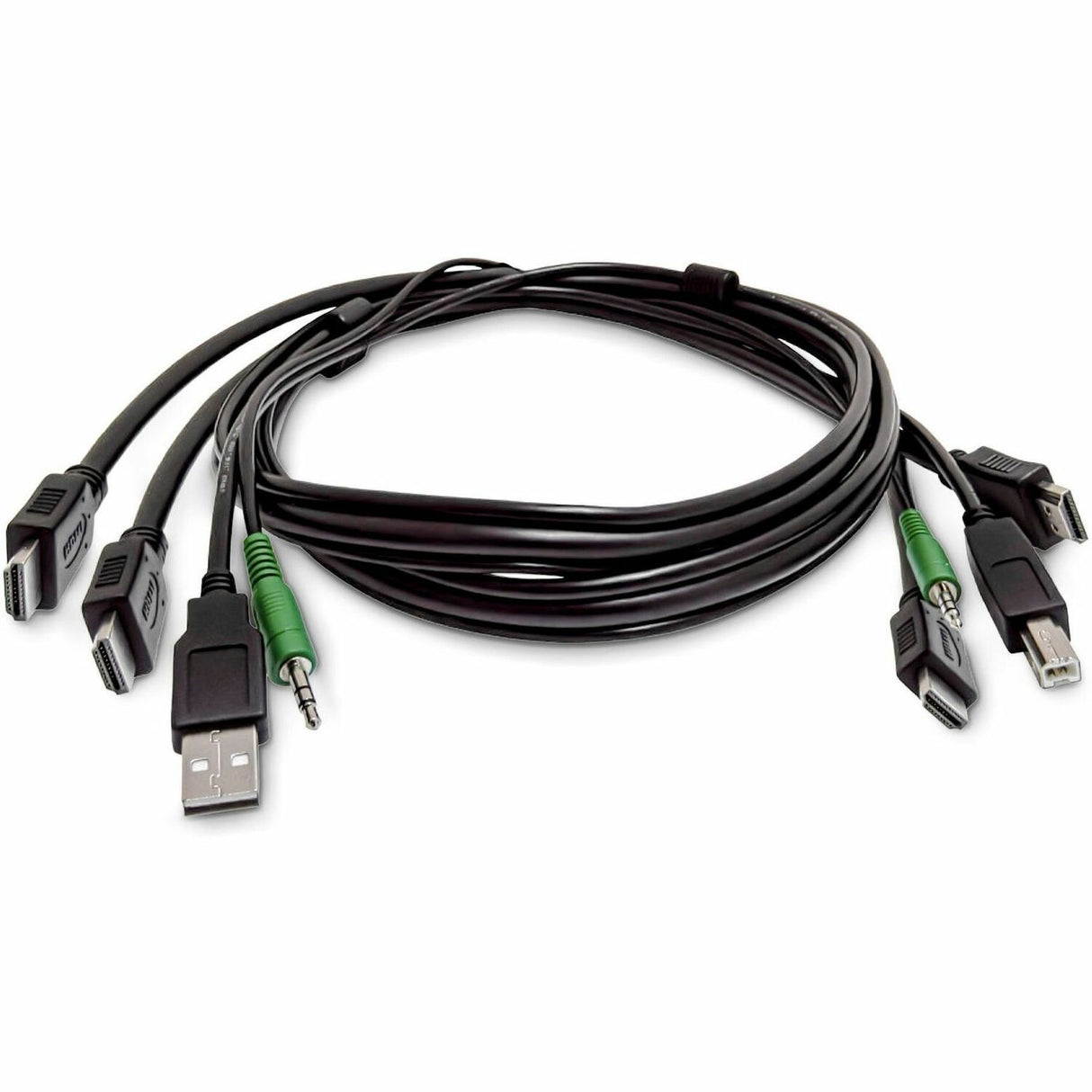 StarTech.com 10ft (3m) Dual-HDMI KVM Cable, USB 2.0, 3.5mm Audio, Universally Compatible Combo Cable for KVM Switches, TAA