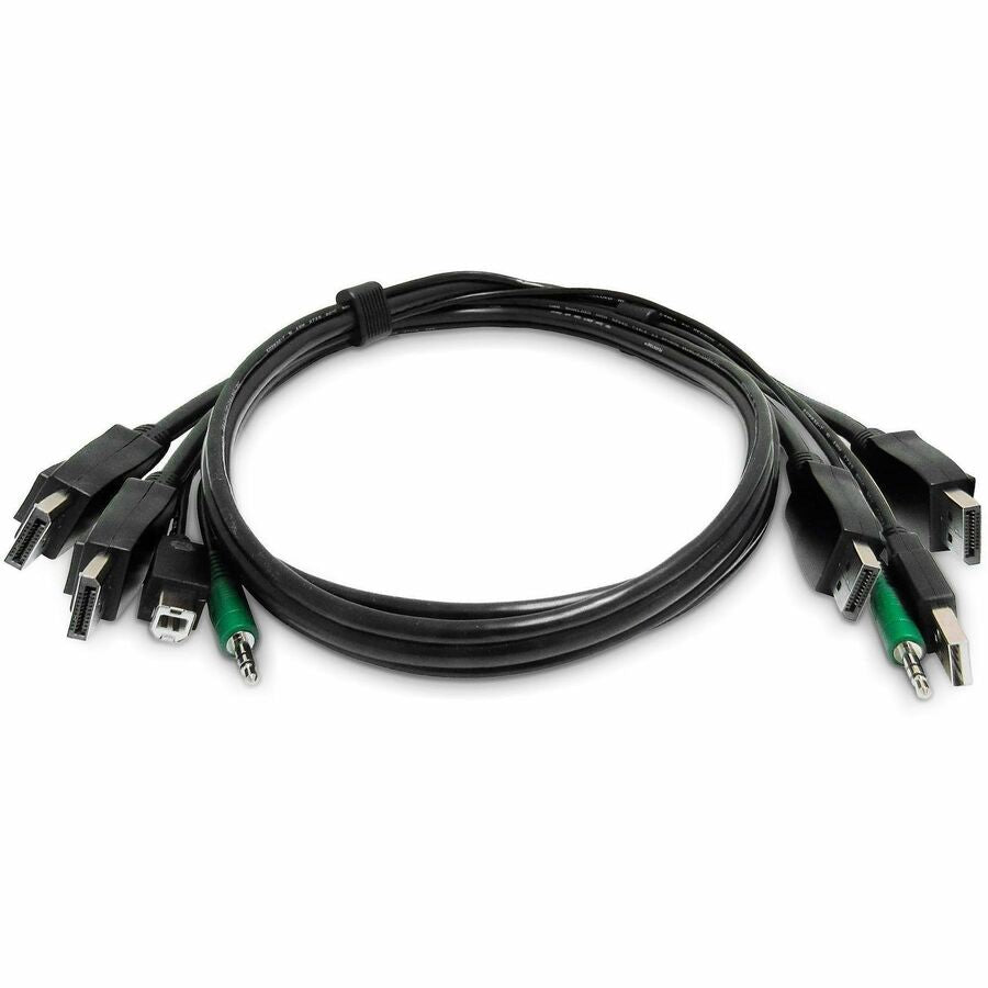 StarTech.com 6ft (1.8m) Dual-DisplayPort KVM Cable, USB 2.0, 3.5mm Audio, Universally Compatible Combo Cable for KVM Switches, TAA