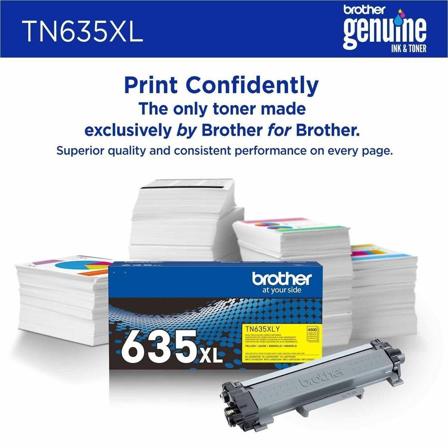 Brother TN635XLY Original High Yield Laser Toner Cartridge - Yellow Pack