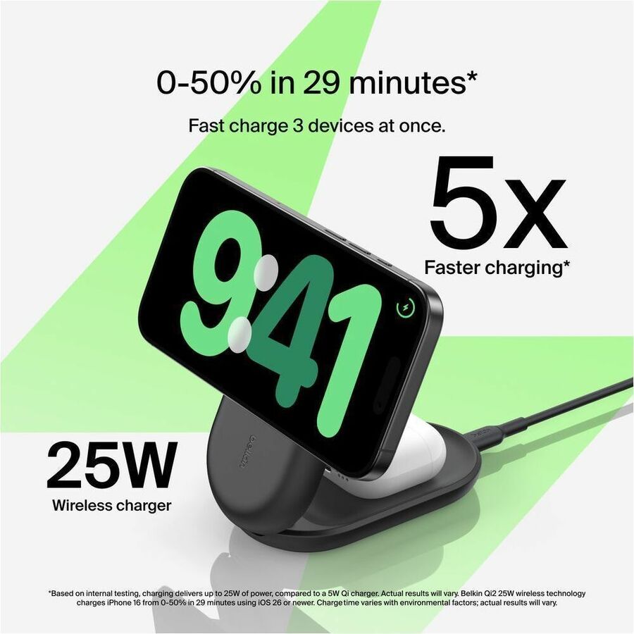 Belkin UltraCharge 3-in-1 Foldable Magnetic Charger with Qi2 25W
