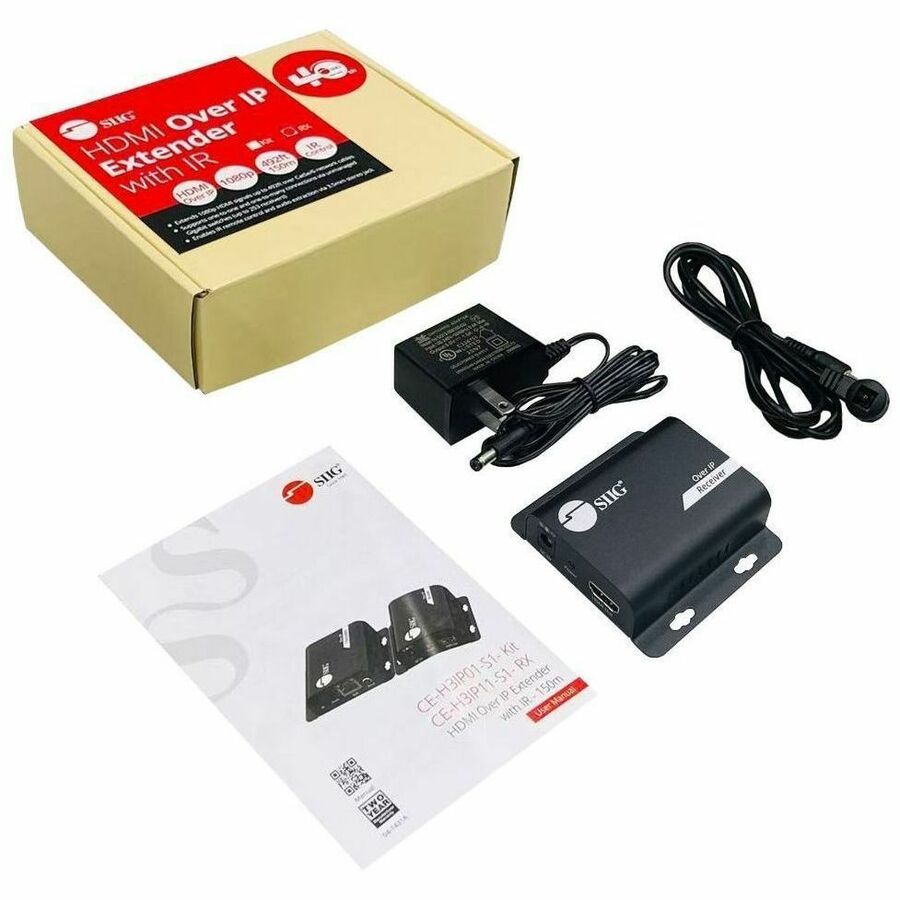 SIIG HDMI Over IP Extender with IR - 492ft (150m) - Receiver - 1080p- IR - One-to-Many