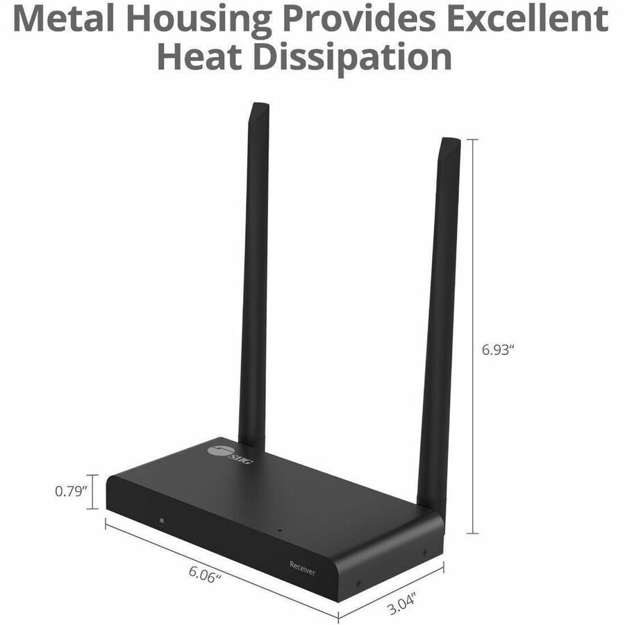 SIIG Full HD Wireless HDMI Extender with IR - Receiver - 1080p - Up to 492ft - Up to 1x4