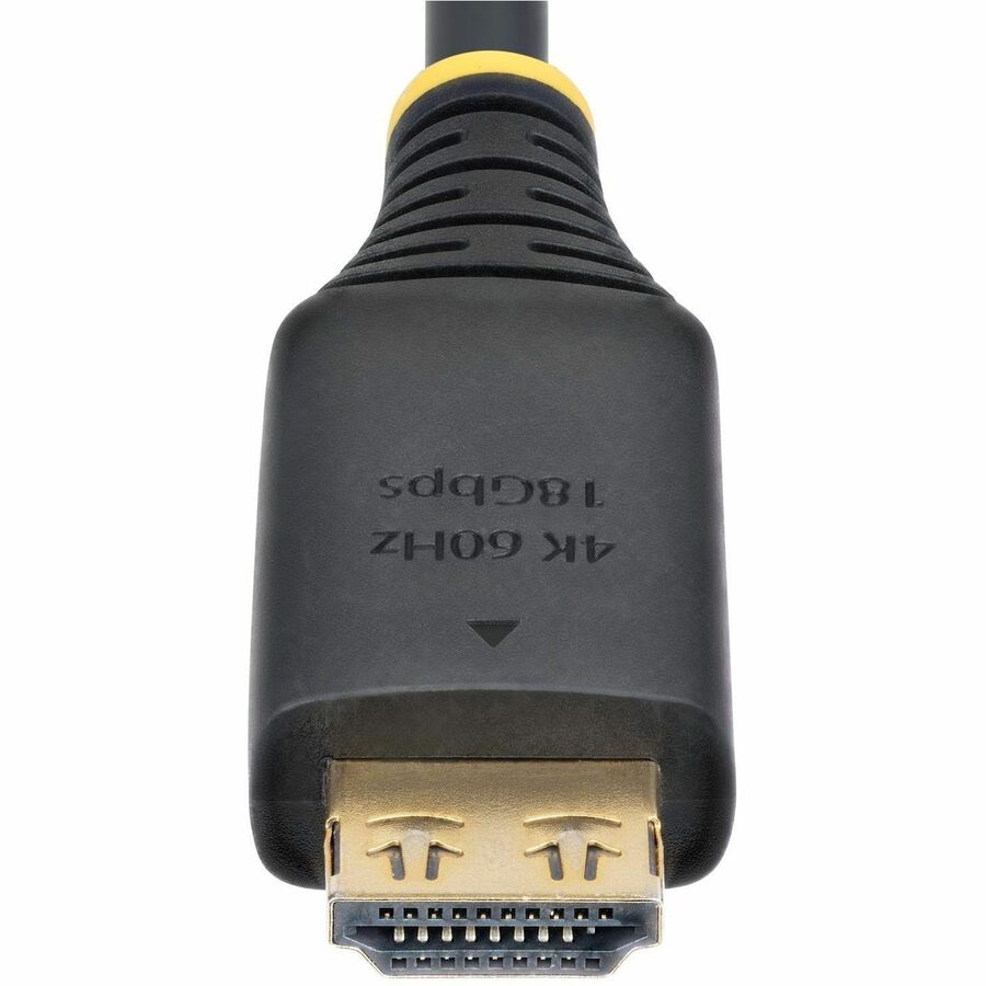 StarTech.com 50cm (1.6ft) High Speed HDMI Cable with Gripping Connectors, 4K 60Hz/1440p 144Hz, 18Gbps, UHD HDMI Cord, TPE Jacket