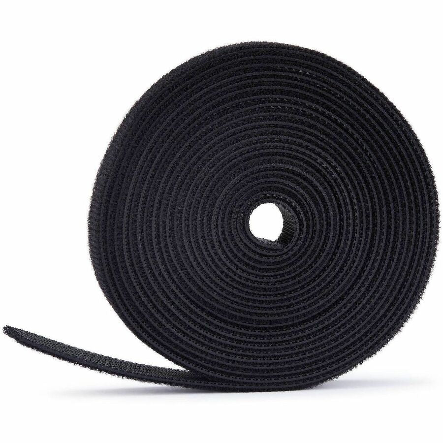 StarTech.com 75ft (22.8m) Hook and Loop Roll, 0.5in Wide, Black, Cut-to-Size Reusable Cable Ties, Fastener Tape, Adjustable Fabric Wraps