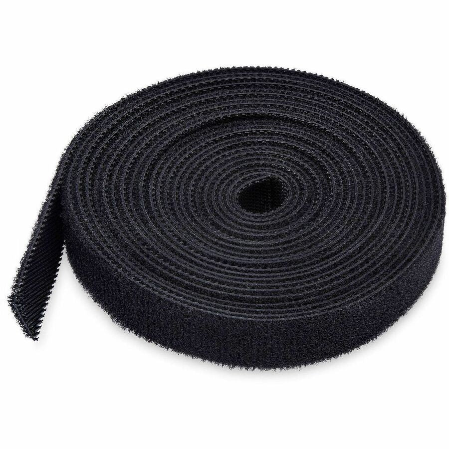 StarTech.com 75ft (22.8m) Hook and Loop Roll, 0.5in Wide, Black, Cut-to-Size Reusable Cable Ties, Fastener Tape, Adjustable Fabric Wraps