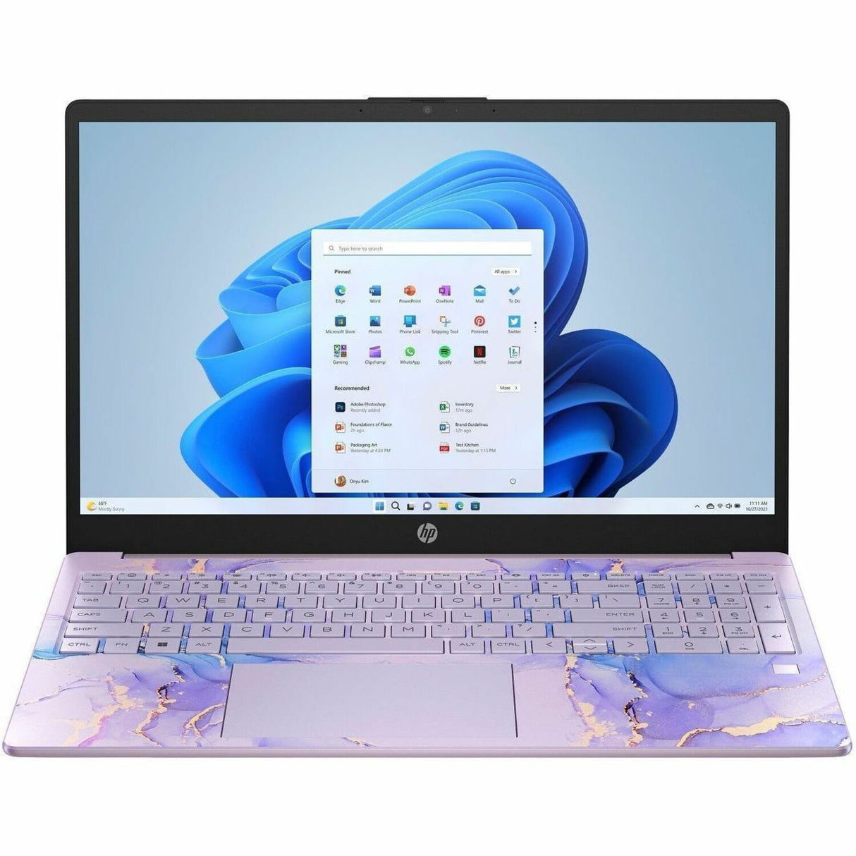 HP 15-fd0000 15-fd0123ds 15.6" Touchscreen Notebook - HD - Intel N-Series N150 - 4 GB - 128 GB Flash Memory - Winter Lavender, Natural Silver