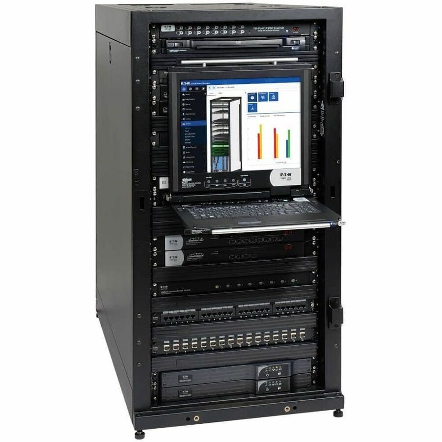 Eaton Tripp Lite Series 25U SmartRack Standard-Depth Half-Height Server Rack Enclosure, Doors and Side Panels