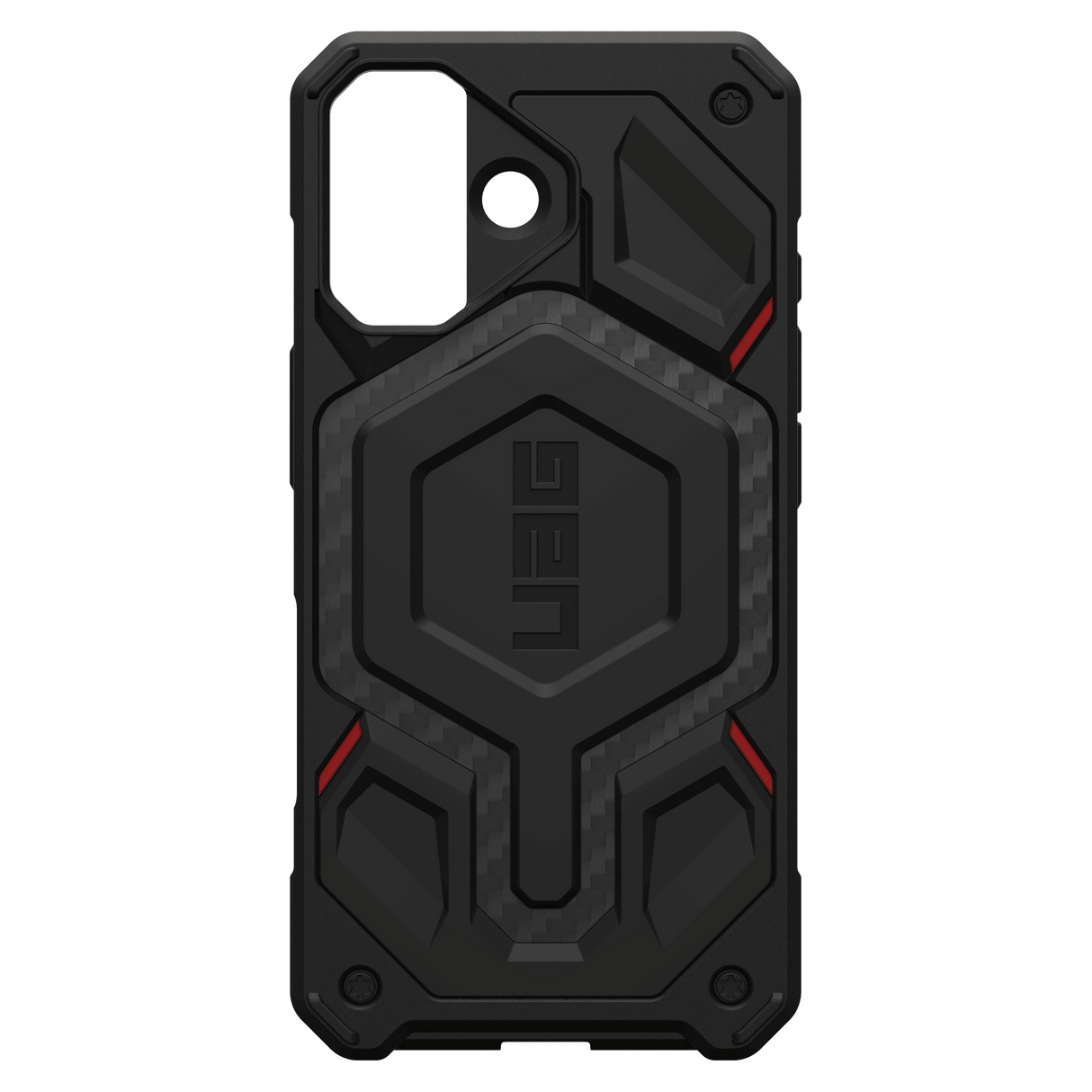 Urban Armor Gear Monarch Pro Case for Apple iPhone 17 - Carbon Fiber Black and Red