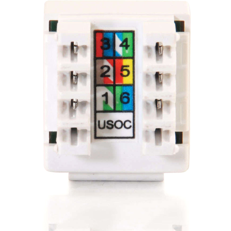 C2G Cat3 RJ11/RJ12 Keystone Jack - White