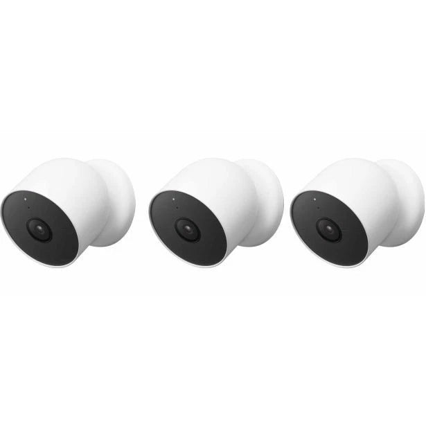 Google Restored - Like New Google Nest 1080p Indoor/Outdoor Battery Operated Cameras 2nd Gen (3 Pack)