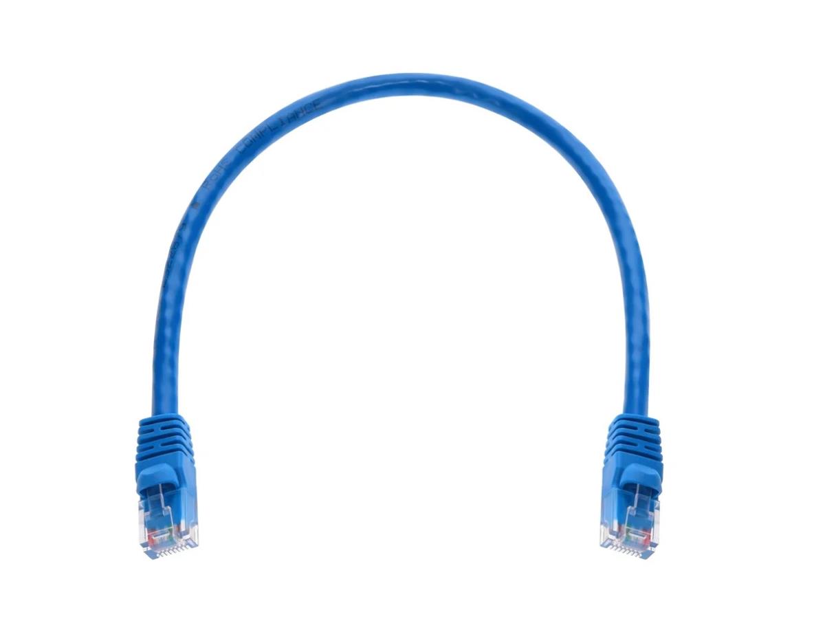 Monoprice Zeroboot Cat5e Ethernet Patch Cable 1ft Blue - 1 feet, Male, 1 ft, Black, CAT6, CAT6A-1BLK, rf, ivityStranded