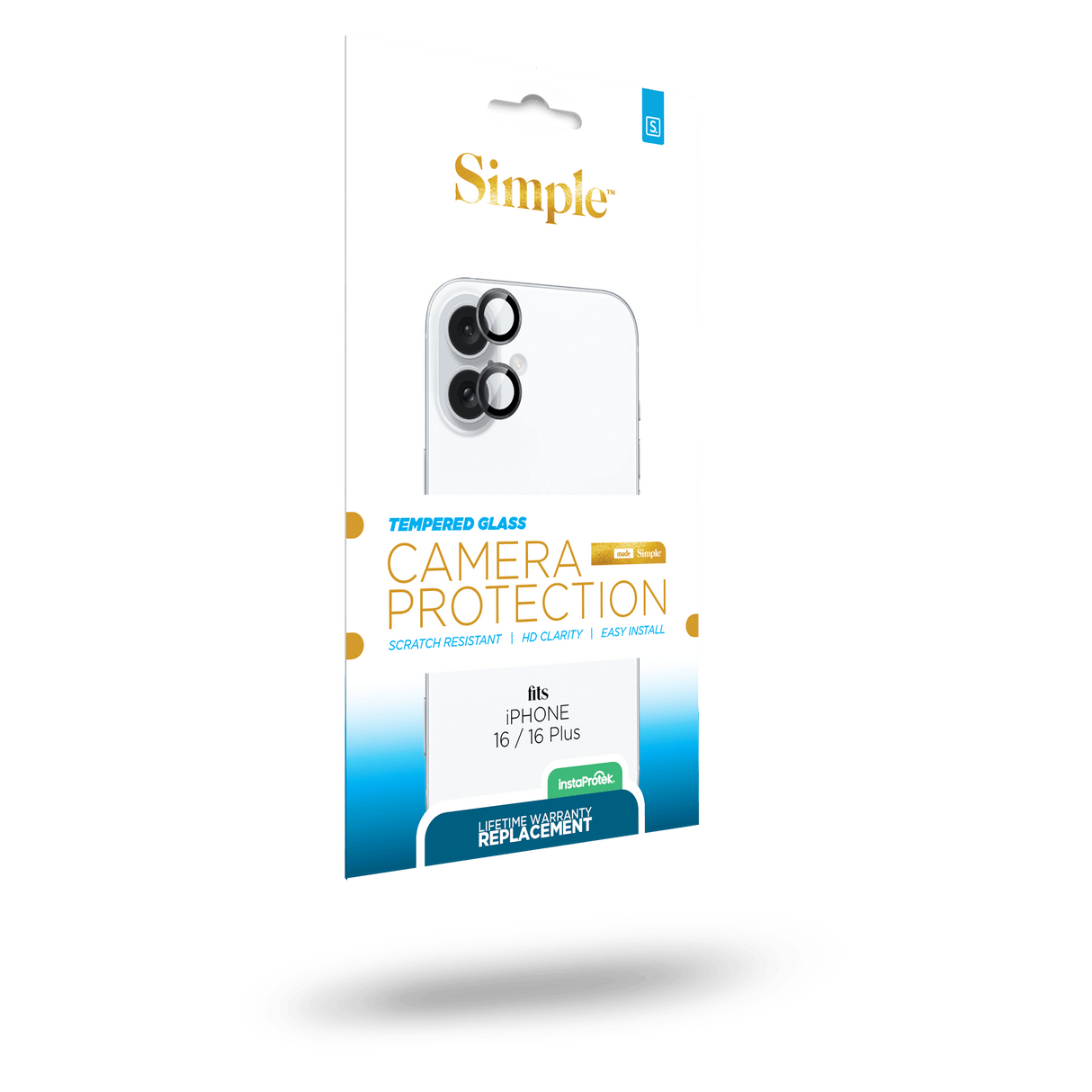 Simple - Camera Lens Tempered Glass Screen Protector For Apple Iphone 16 - Clear