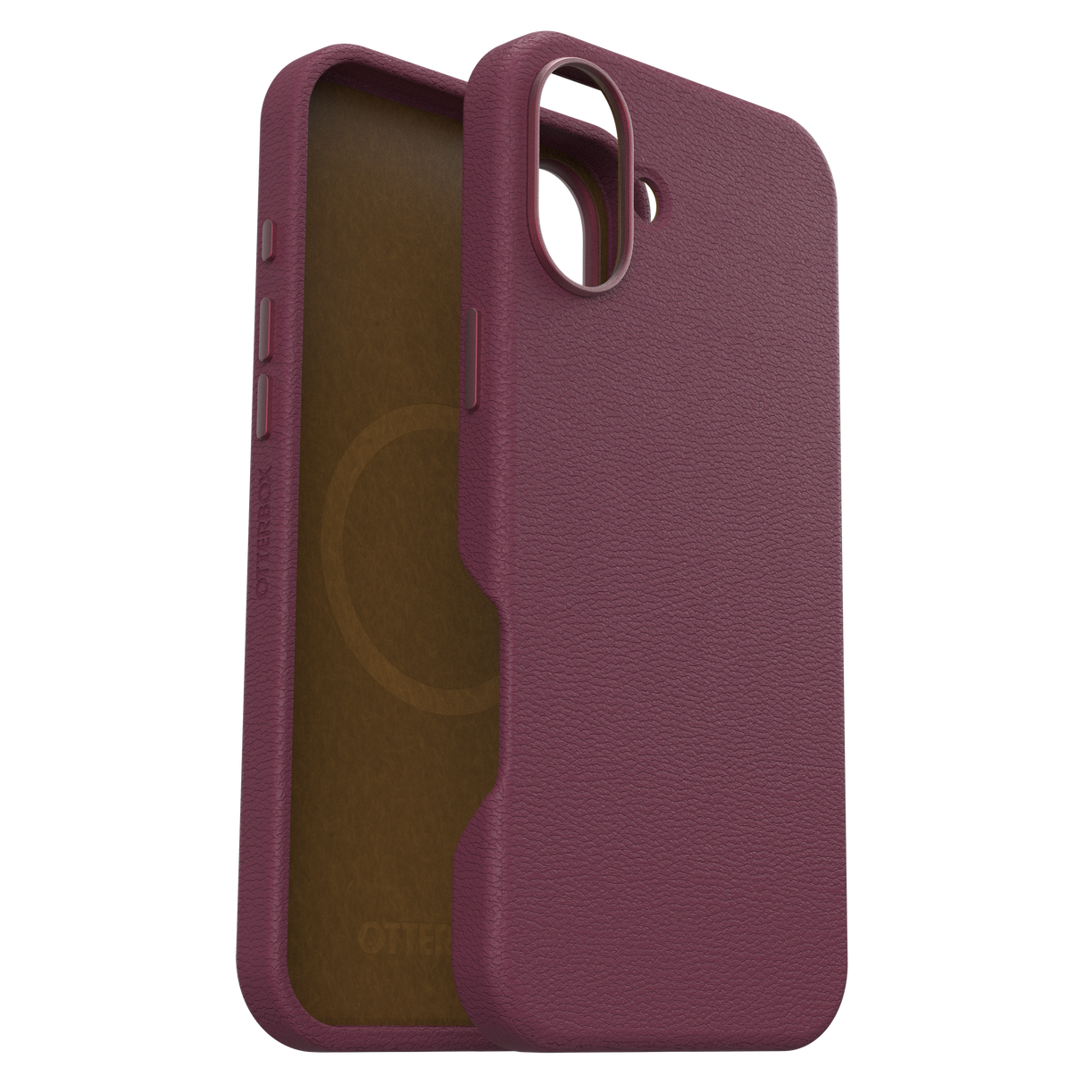 Otterbox - Symmetry Cactus Leather Magsafe Case For Apple Iphone 16 Plus - Maroon Bells