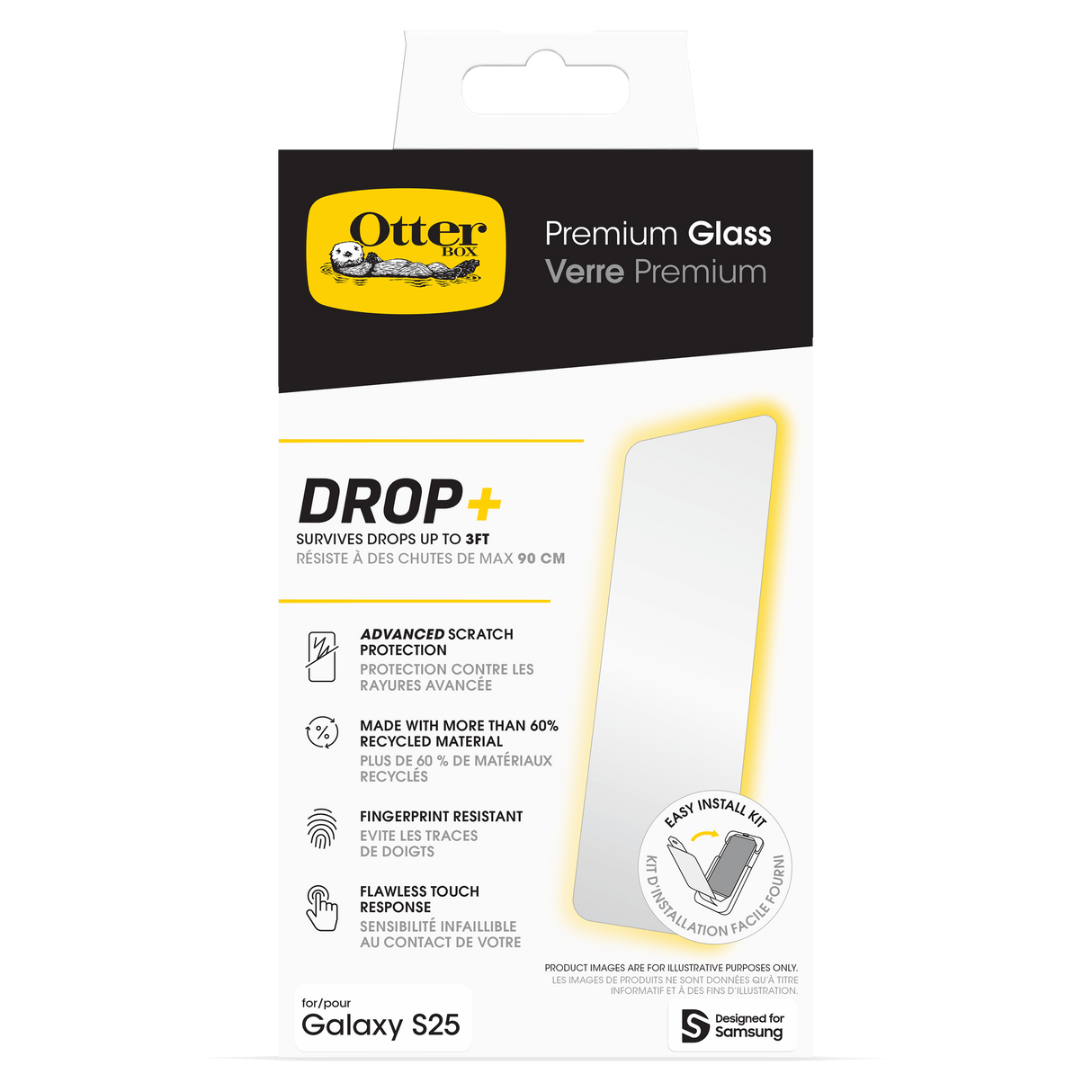 Otterbox - Premium Glass Screen Protector For Samsung Galaxy S25 - Clear