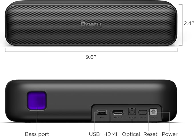 Roku Streambar SE, View 14 days of cloud recordings and smart detection for people, 4.34 oz, IP67, Required: Wi-Fi 2.4GHz, White
