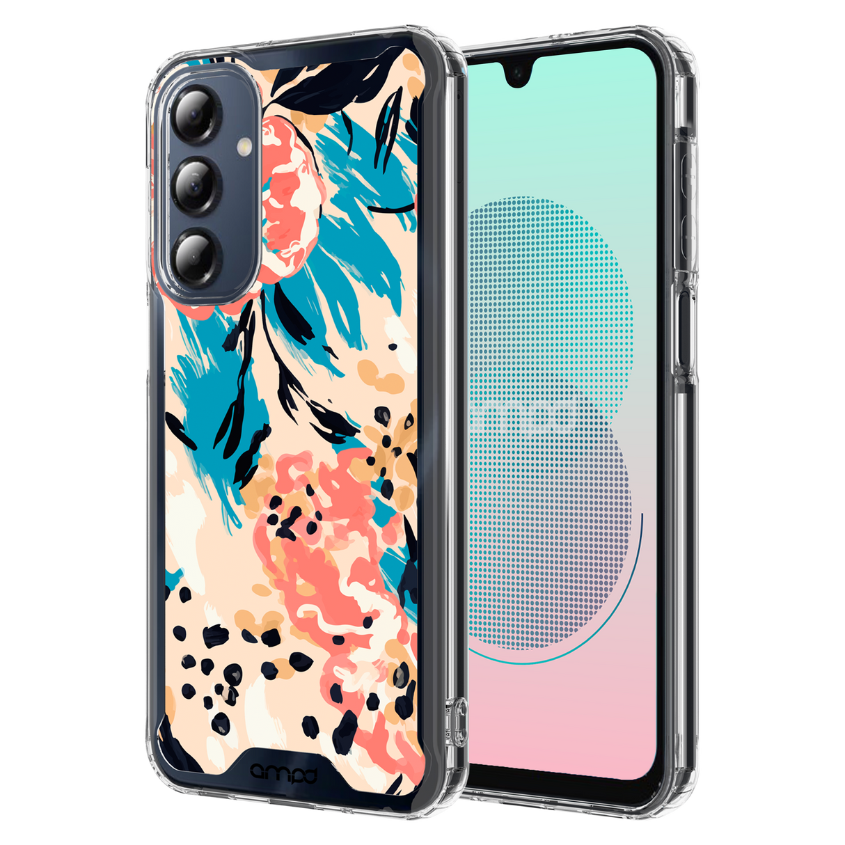 Ampd - Tpu / Acrylic Hd Print Crystal Clear Case For Samsung Galaxy A16 5g - Blue Flower Blossom Pattern