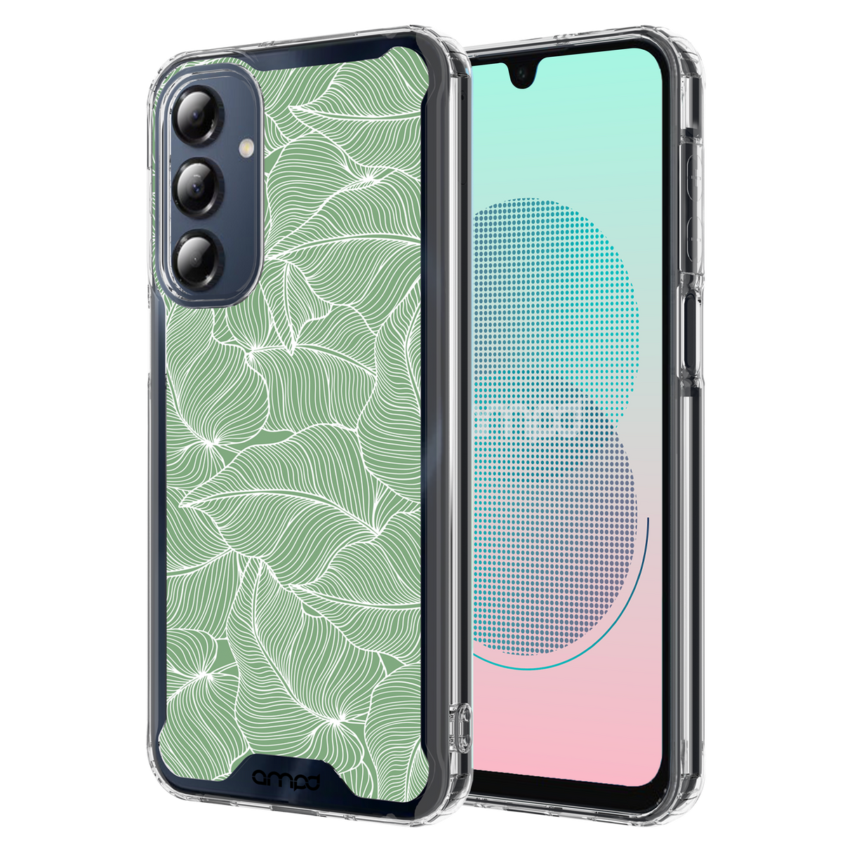 Ampd - Tpu / Acrylic Hd Print Crystal Clear Case For Samsung Galaxy A16 5g - Palm Pattern