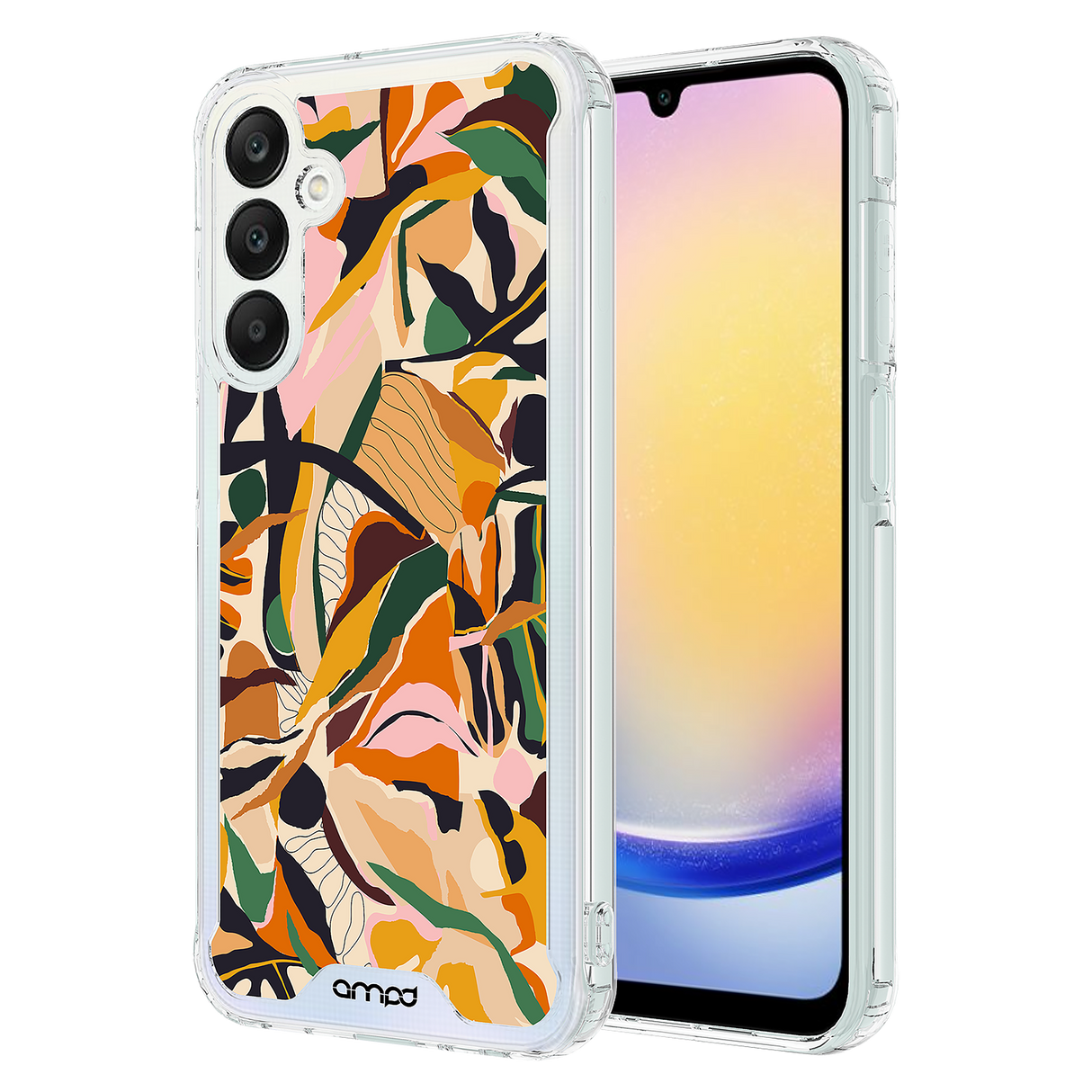 Ampd - Tpu / Acrylic Hd Print Case For Samsung Galaxy A25 5g - Floral Orange Pattern