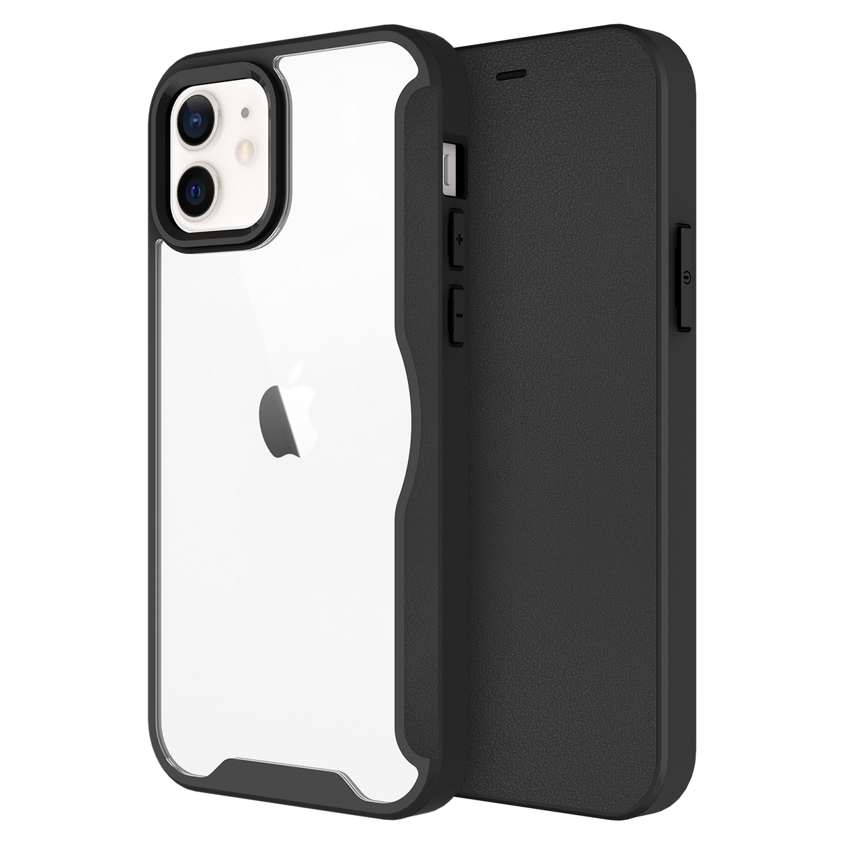 Ampd - Tpu / Acrylic Flip Wallet Case For Apple Iphone 12 - Black